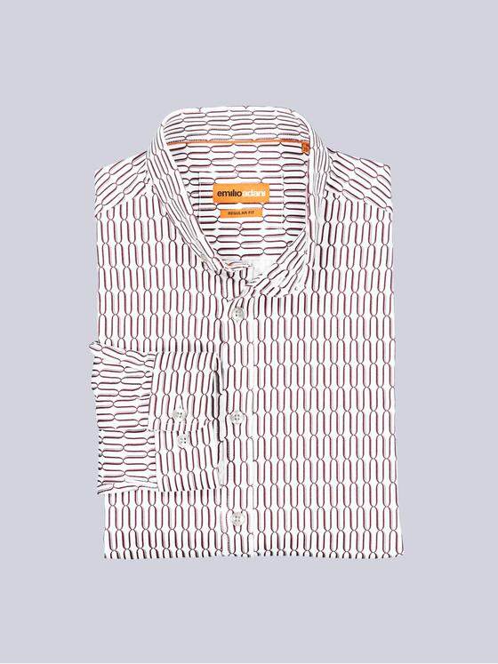 emilio adani Herren Jerseyhemd mit Muster Bordeaux 40933