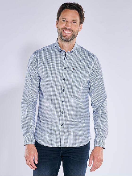 engbers Herren Langarm-Hemd kariert Brilliantblau 39241