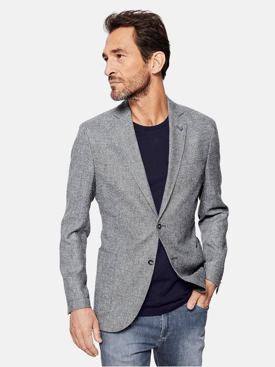 ENGBERS GERMANY Herren Sportives Sakko aus Leinenmix Silbergrau 29666