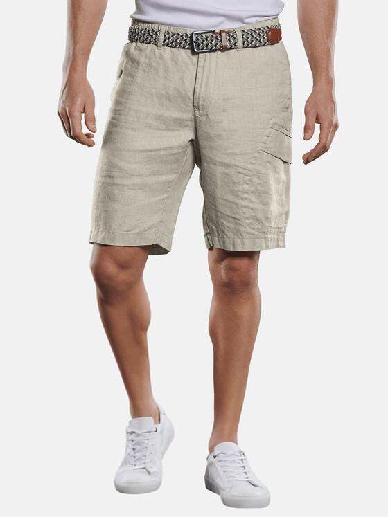 engbers Herren Cargo-Bermuda aus 100% Leinen Sand 29819