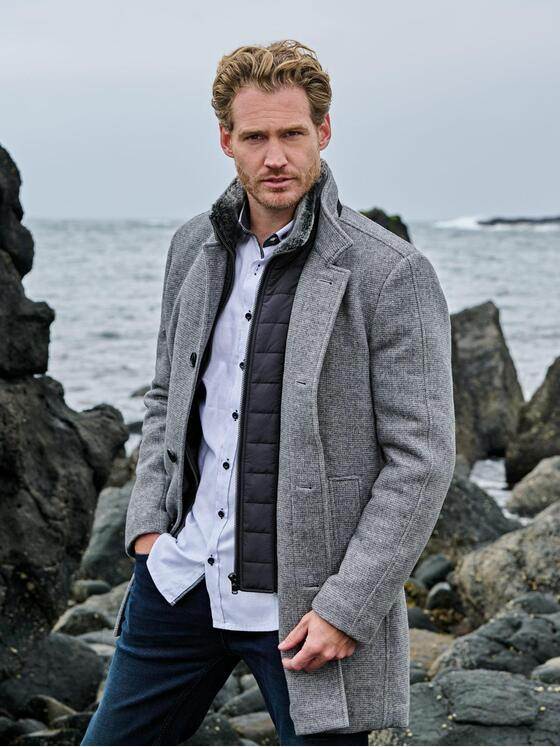 engbers Herren Mantel regular Grau 37541