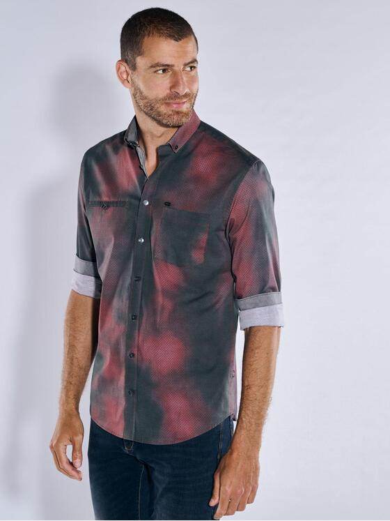 engbers Herren Langarm-Hemd gemustert Dunkelrot 37661