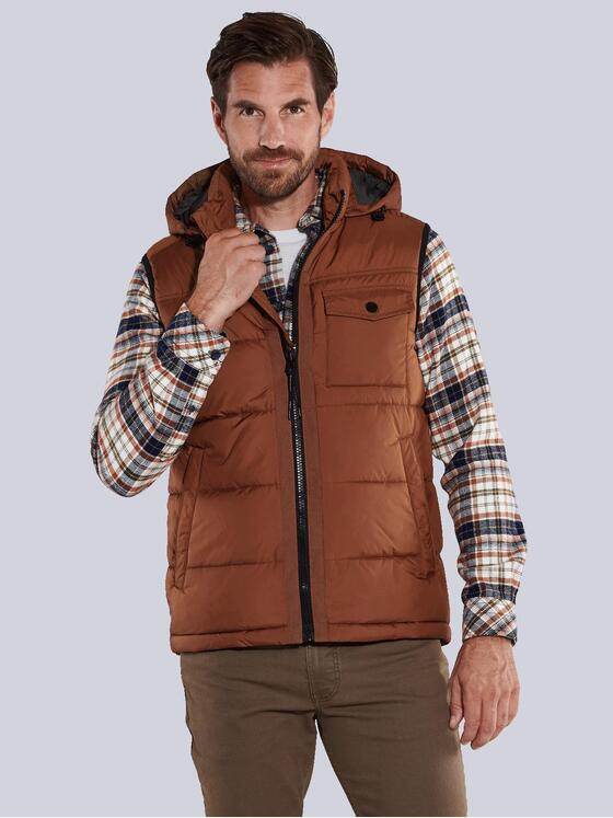 engbers Herren Steppweste mit abnehmbarer Kapuze Orange 35541