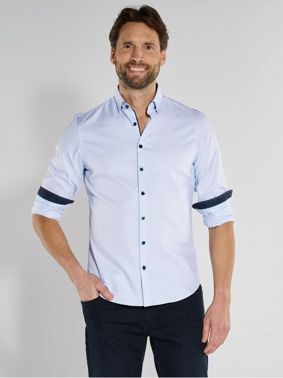 ENGBERS GERMANY Herren Langarm-Hemd slim fit Blau 36607