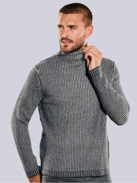 emilio adani Herren Pullover mit Rollkragen Schwarz 35733
