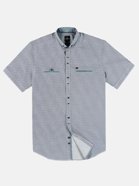 engbers Herren Kurzarm-Hemd-gemustert Saphirblau 31592