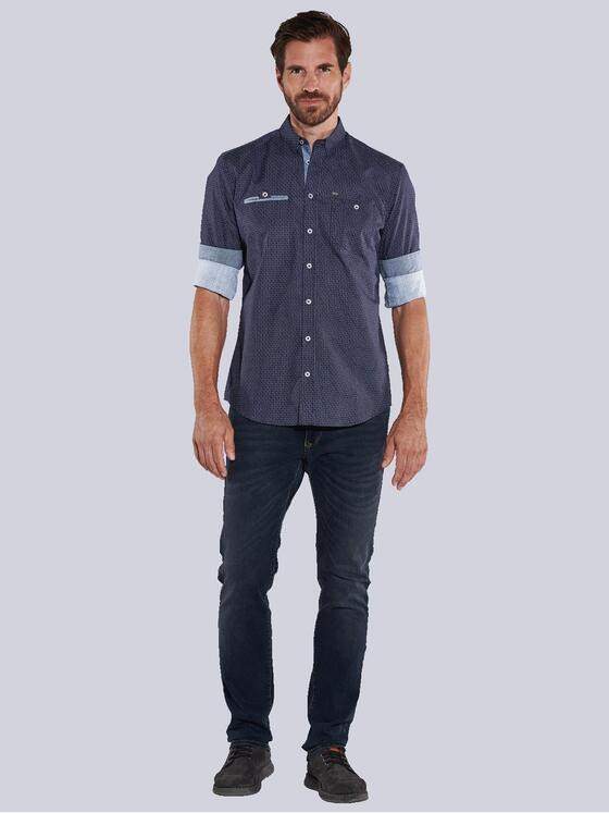 engbers Herren Langarm-Hemd gemustert Blau 36165