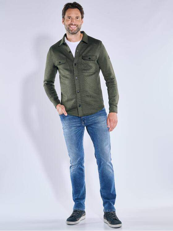 engbers Herren Sweatshirt im Overshirt-Design Oliv 39221