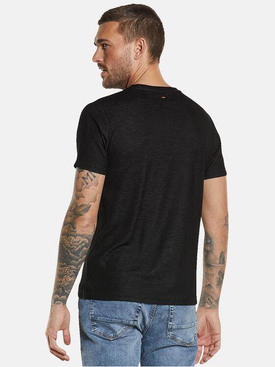 emilio adani Herren T-Shirt uni Schwarz 34489