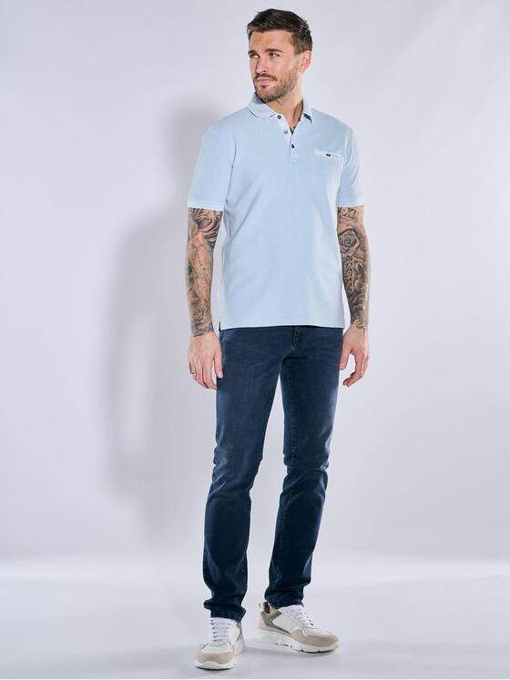 emilio adani Herren Polo-Shirt strukturiert Blau 38626