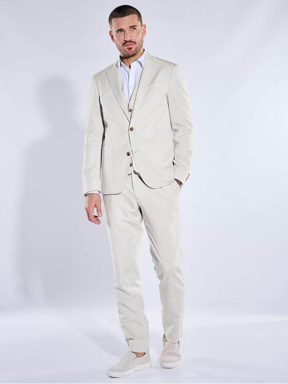 emilio adani Herren Anzugweste aus Leinenmischqualität Naturweiss 40373