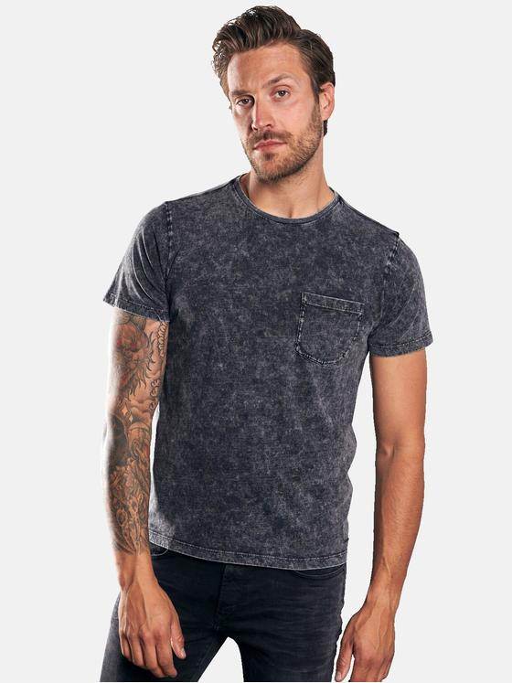 emilio adani Herren Außergewöhnlich gefärbtes Rundhals T-Shirt Grau 30188