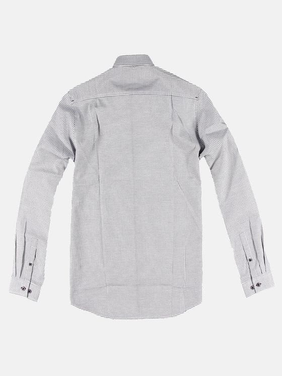 engbers Herren Langarmhemd mit dezenter All-Over-Stickerei Saphirblau 30996