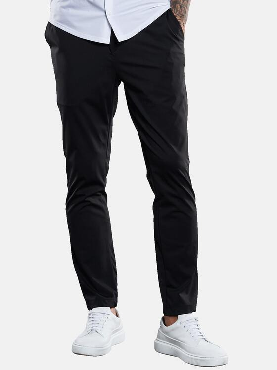 emilio adani Herren Anzug-Hose mit Kordelzug Schwarz 32738