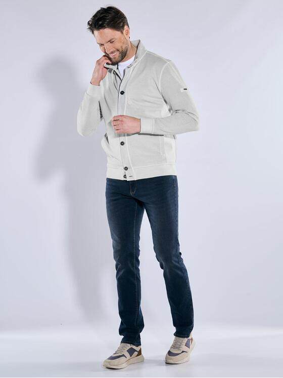 engbers Herren Sweatjacke mit Knopfleiste Silbergrau 38448