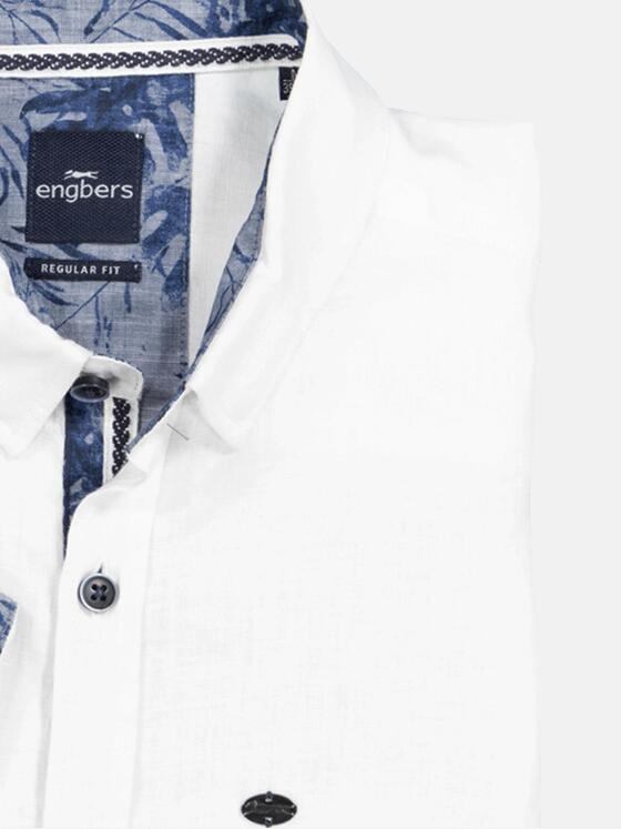 engbers Herren Kurzarm-Hemd aus Leinen Reinweiss 36628