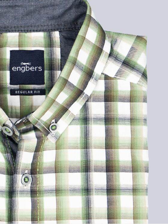 engbers Herren Kurzarm-Hemd gemustert Gruen 38580