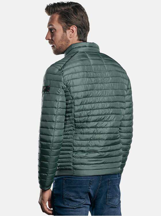 emilio adani Herren Sportive Steppjacke mit Kontrastzippern Grün 30018