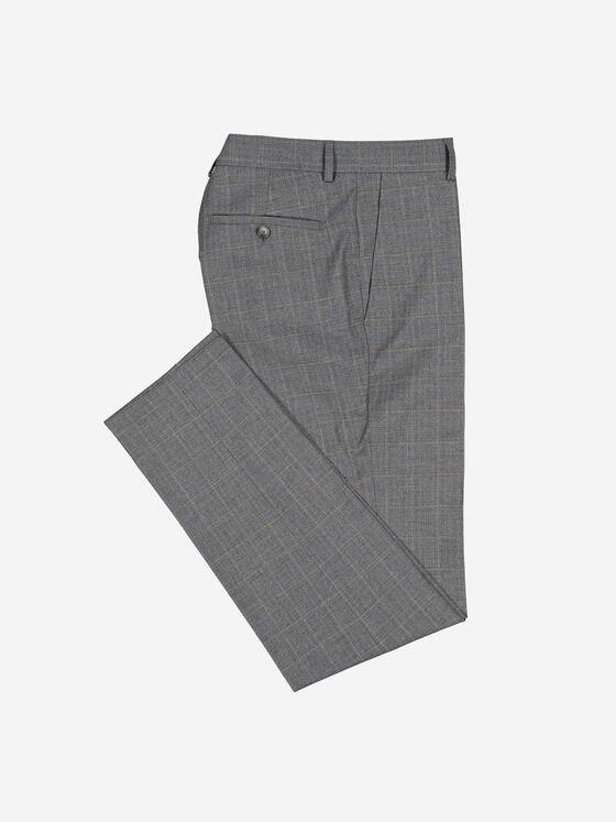 emilio adani Herren Anzug-Hose kariert Silbergrau 37645