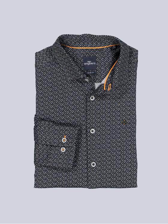 engbers Herren Langarm-Hemd slim fit Schwarz 35606