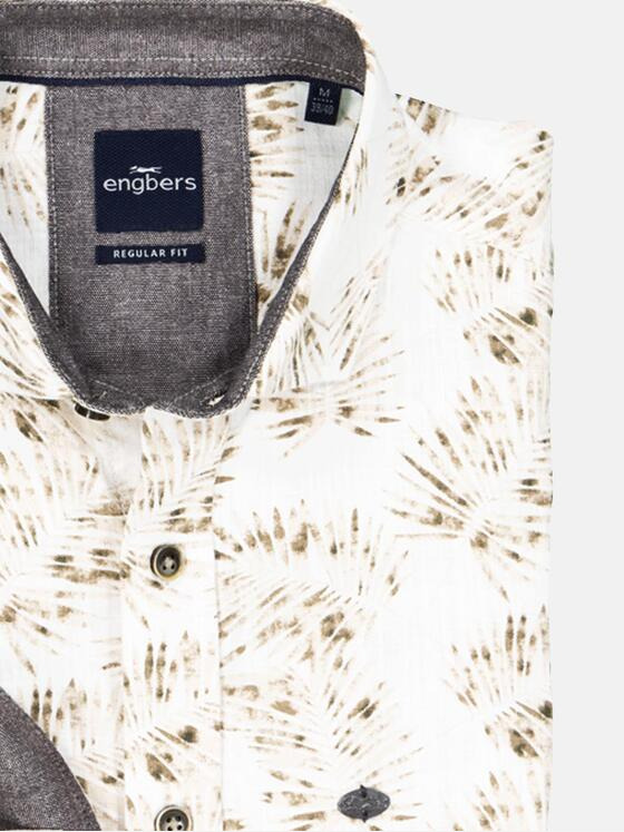 engbers Herren Langarm-Hemd gemustert Sand 36583