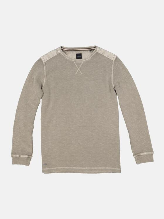 engbers Herren Langarm-Shirt strukturiert Beige 34515