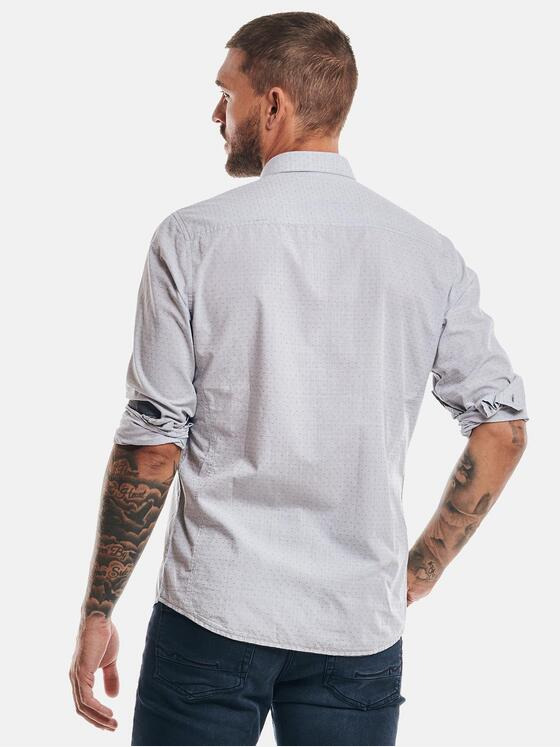 emilio adani Herren Langarm-Hemd strukturiert Silbergrau 32461