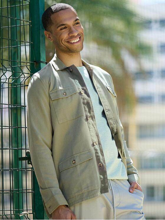 emilio adani Herren Overshirt uni Grün 39041