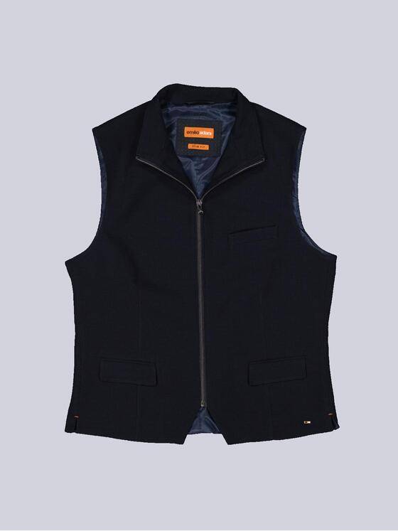 emilio adani Herren Sakko-Weste mit Zipper Blau 36027