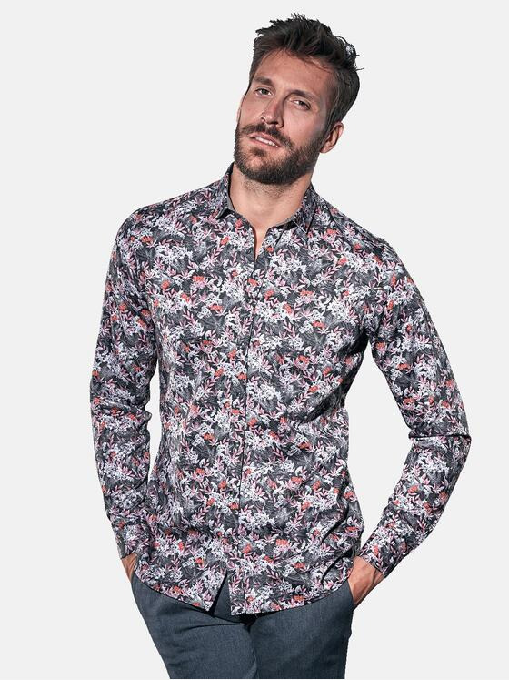 emilio adani Herren Individuelles Langarmhemd Rot 30908