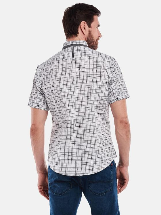 engbers Herren Kurzarm-Hemd gemustert Schwarz 34942