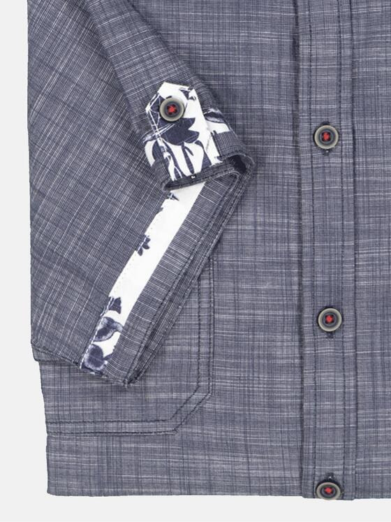 engbers Herren Kurzarm-Hemd uni Blau 35213