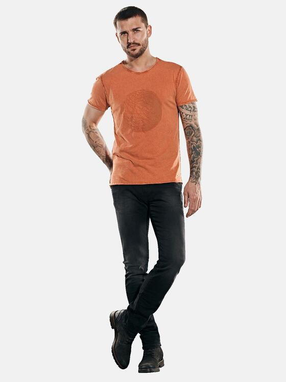emilio adani Herren T-Shirt Rundhals Orange 31925