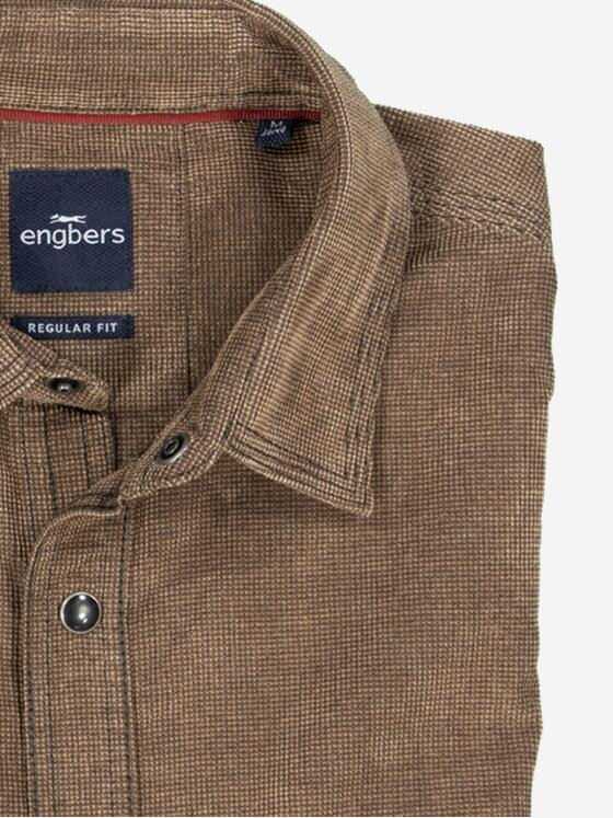 engbers Herren Langarm-Hemd uni Hellbraun 37393