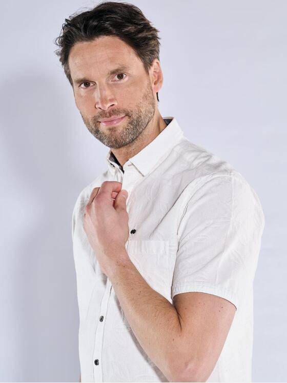 engbers Herren Kurzarm-Hemd gemustert Naturweiss 38489