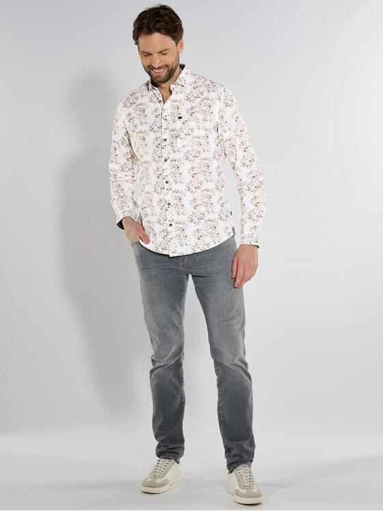 engbers Herren Langarm-Hemd gemustert Sand 36583