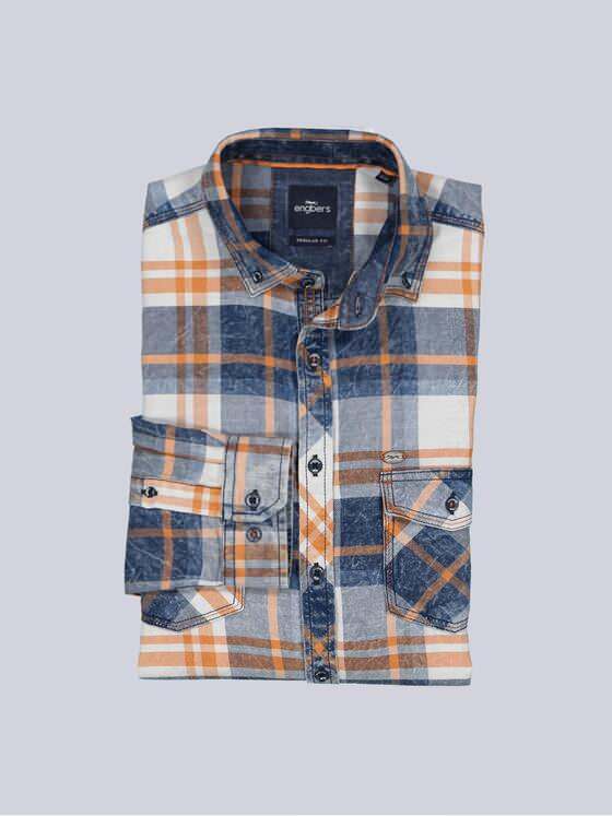engbers Herren Langarm-Hemd kariert Orange 35328