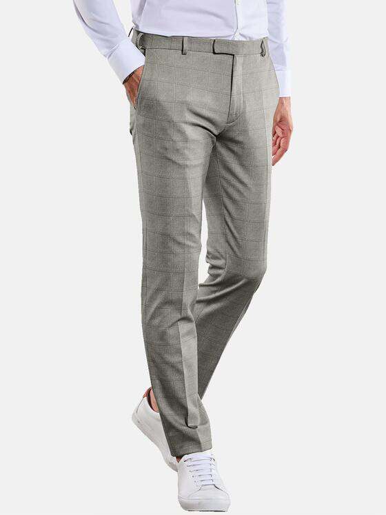 emilio adani Herren Anzug-Hose kariert Grau 34570