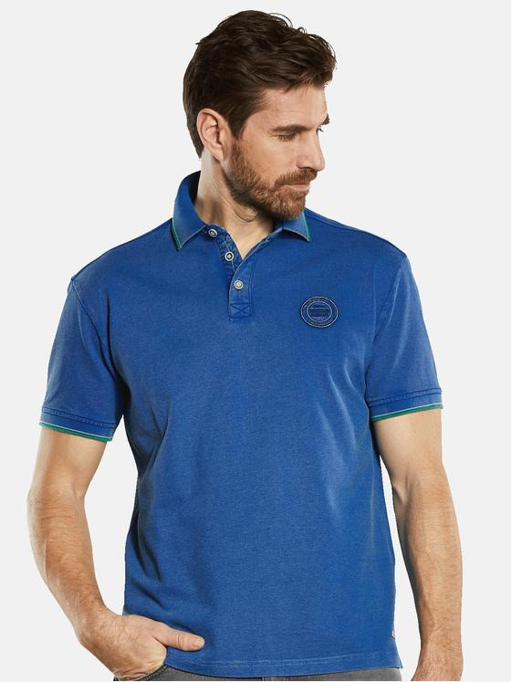engbers Herren Polo-Shirt uni Blau 34329