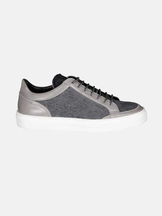 engbers Herren Sneaker mit Materialmix Grau 32654