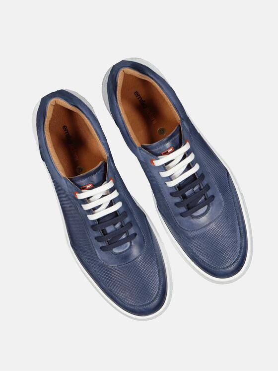 emilio adani Herren Leder-Sneaker Blau 32661