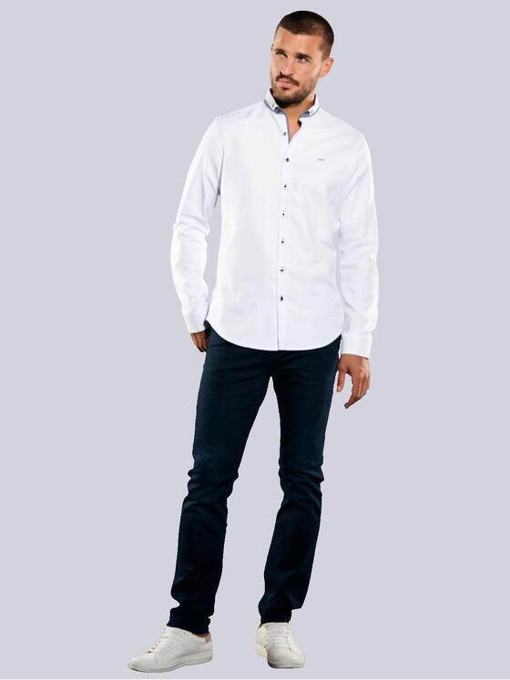emilio adani Herren Langarm-Hemd uni Blau 35778