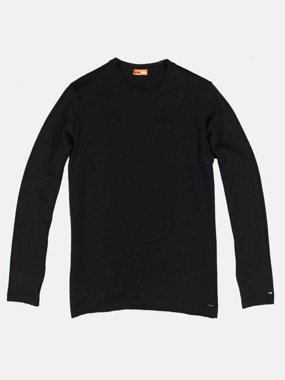 emilio adani Herren Pullover aus reiner Merino Wolle Schwarz 30804