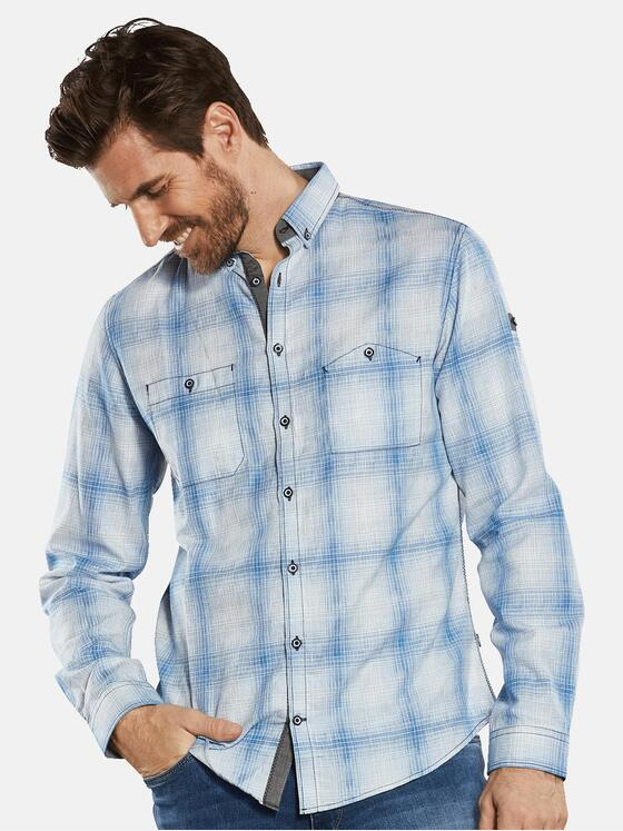 engbers Herren Langarm-Hemd aus nachhaltiger Baumwolle Blau 34256
