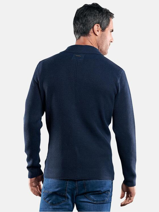 engbers Herren Softes Stricksakko aus Baumwolle Marineblau 29297