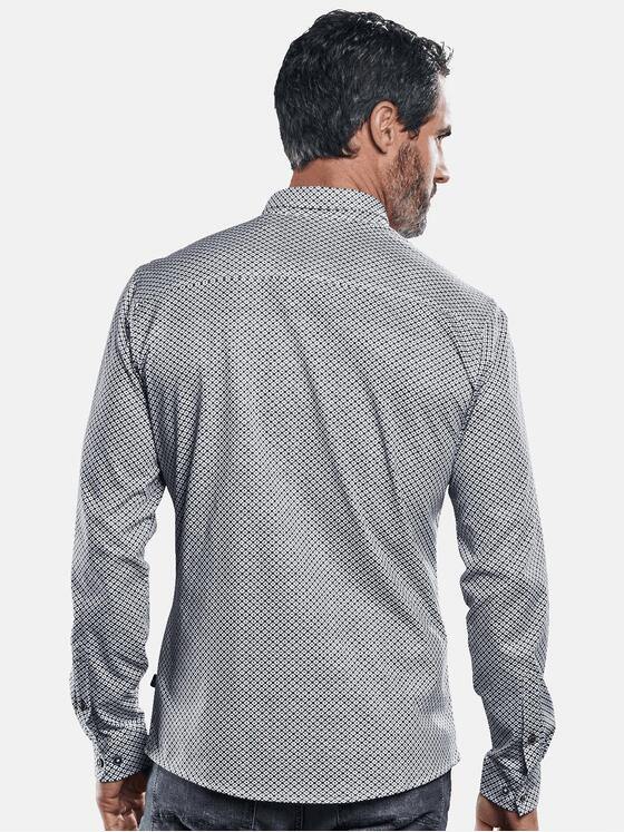 engbers Herren Langarm-Hemd mit All-Over-Print Saphirblau 31682
