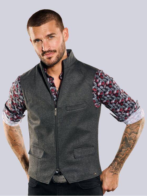 emilio adani Herren Sakko-Weste slim fit Grau 35565