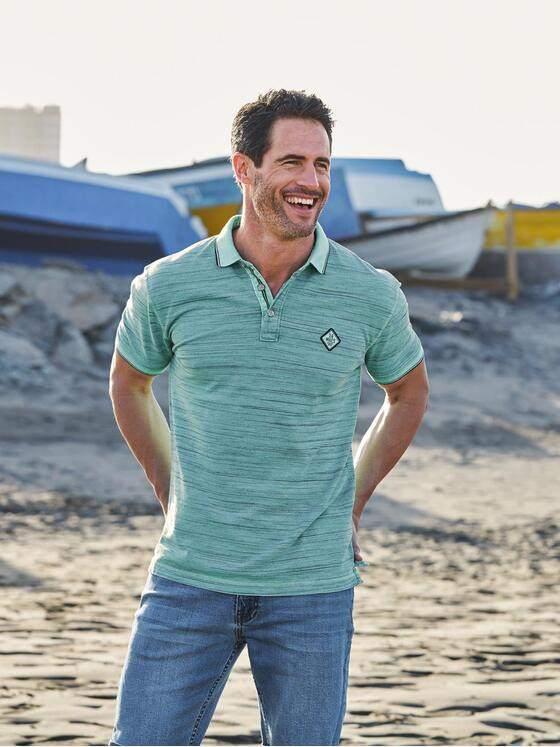 engbers Herren Poloshirt in melierter Optik Mint 29787