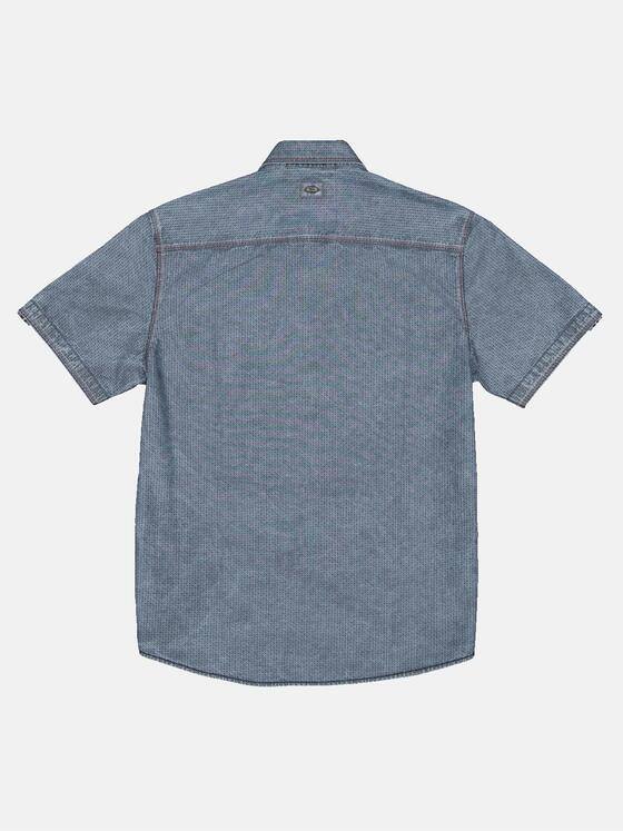 engbers Herren Kurrzarm-Hemd gemustert Petrolblau 33257