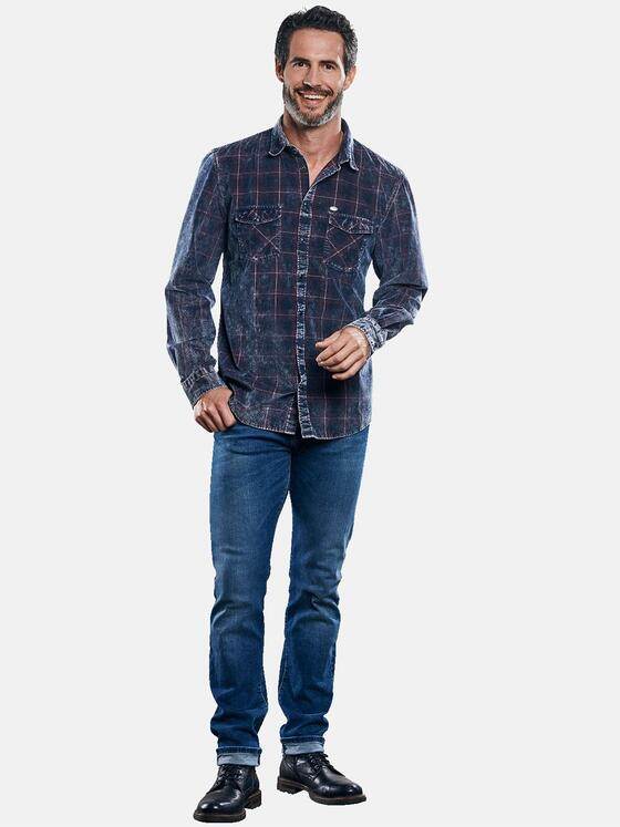 engbers Herren Cord-Karohemd Rot 30175